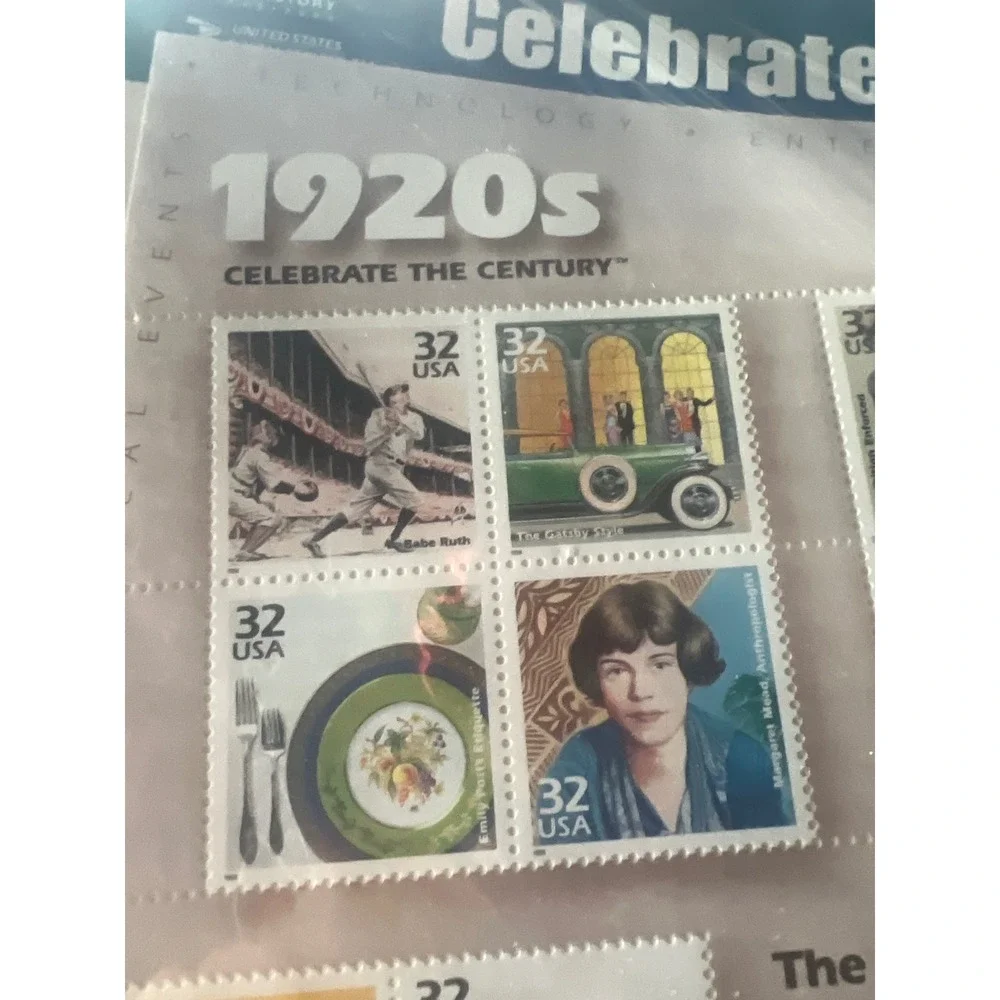 USPS Celebrate the Century 1920s Roaring Twenties 32 Cent Stamp‎ Sheet - 3184